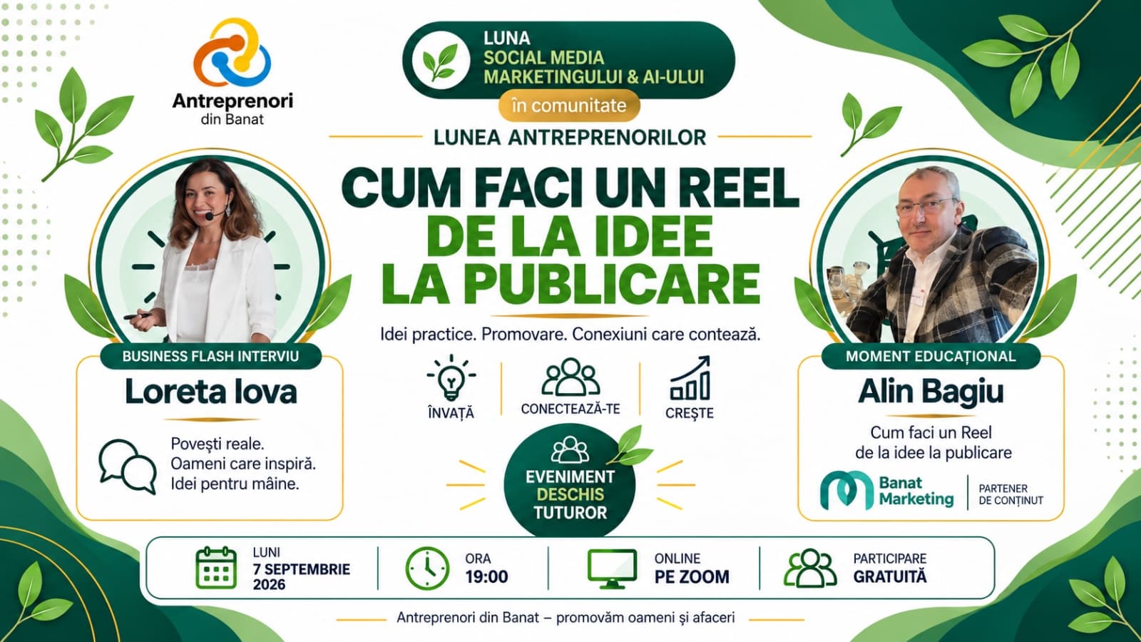 Imagine de prezentare pentru Ora Antreprenorilor – Cum faci un Reel de la idee la publicare