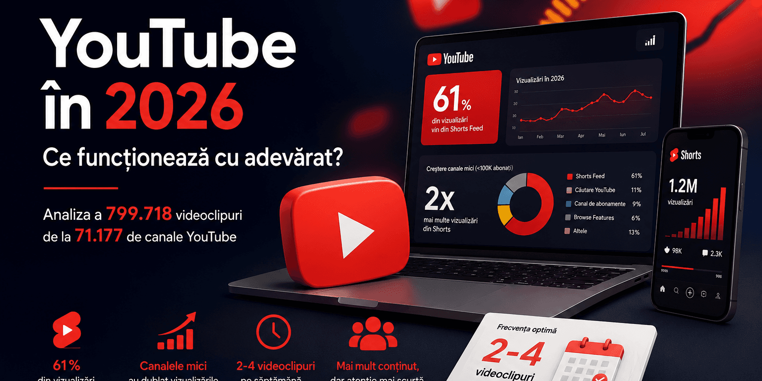Ce funcționează cu adevărat pe YouTube în 2026? Analiza a aproape 800.000 de videoclipuri